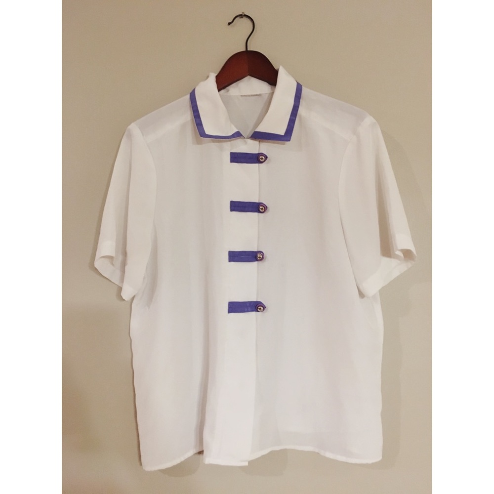 Vintage Button Detail Collar Shirt